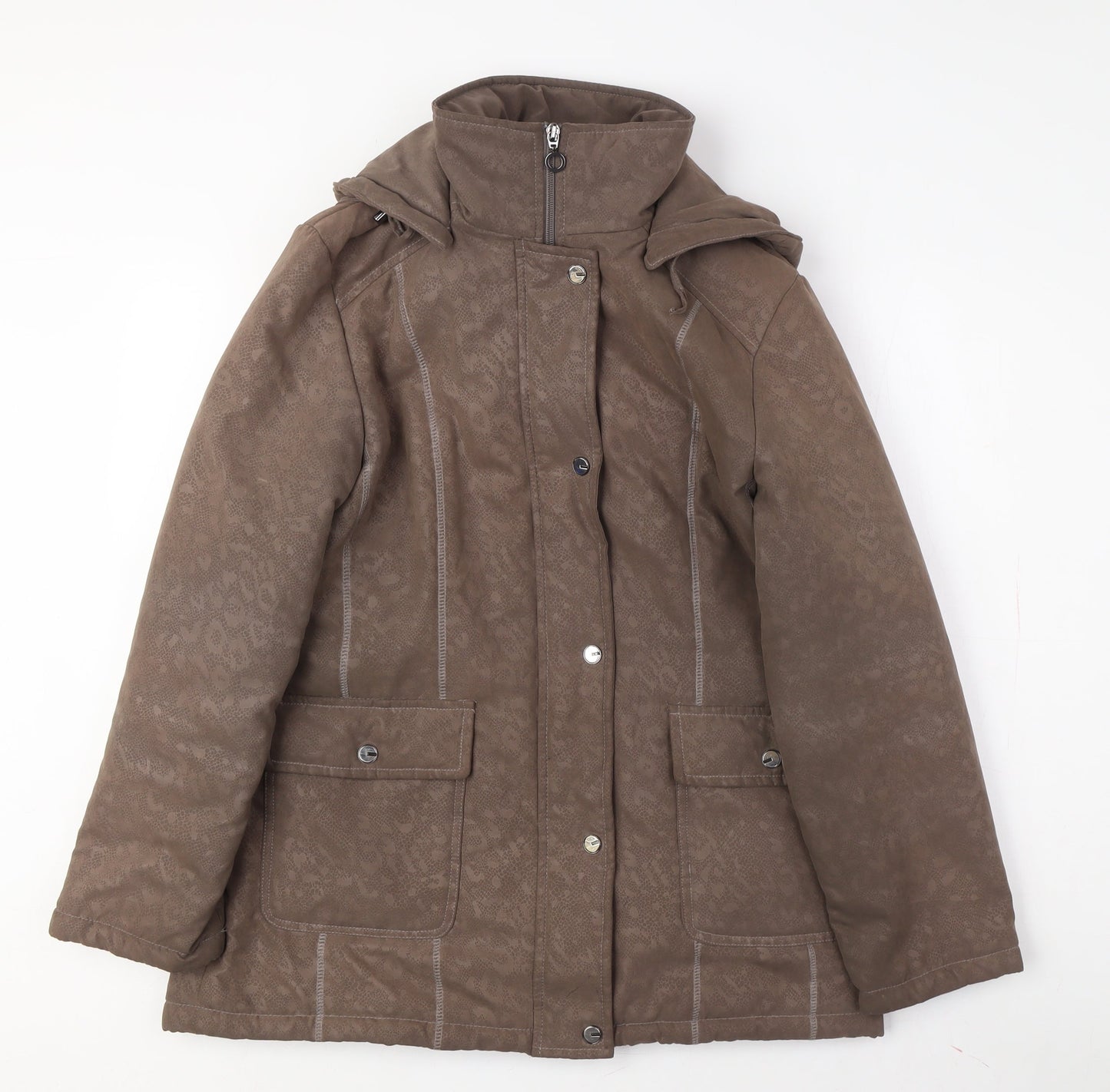 Vanessa Women's Brown Puffer Jacket Size 12 Hooded