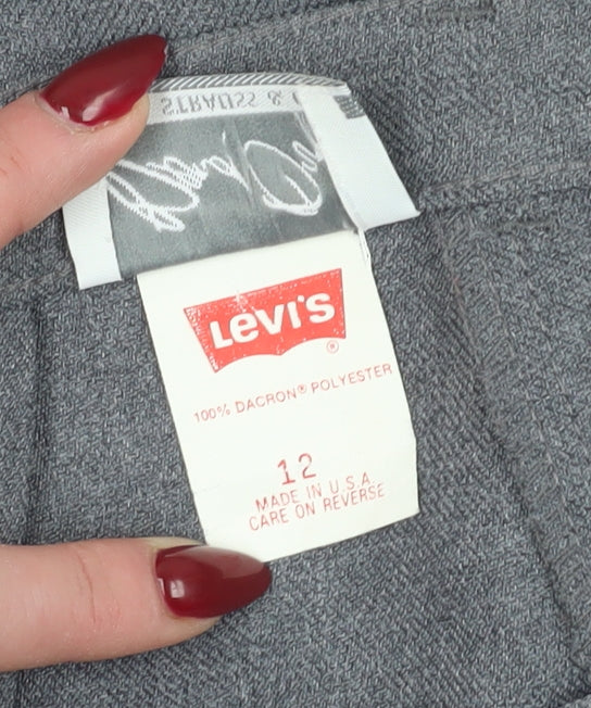 Levi's Women's Grey Polyester Trousers Size 12