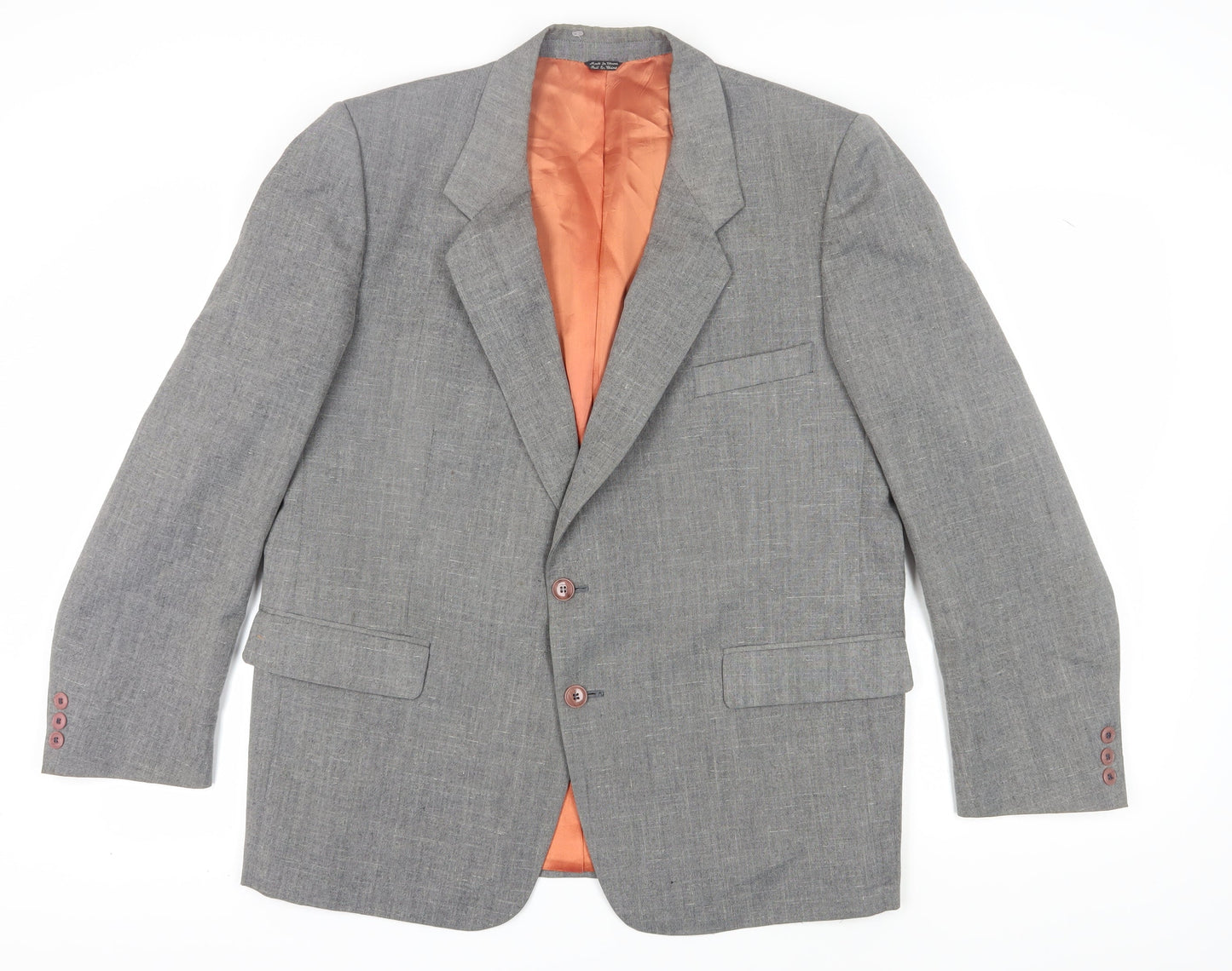 Tradition Men's Grey Wool Blazer, Size 46, Regular Fit