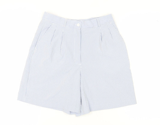 Talbots Women's Blue Striped Pleated Shorts Size 16 Petites