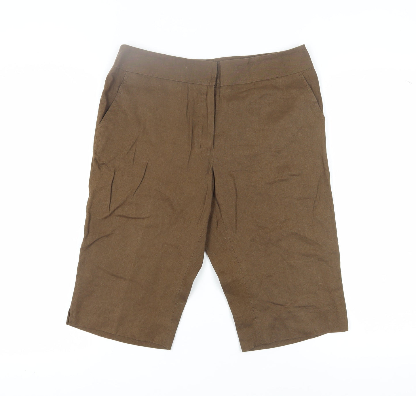 Rafaella Women's Brown Linen Bermuda Shorts Size 10