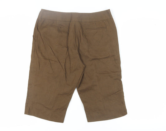 Rafaella Women's Brown Linen Bermuda Shorts Size 10