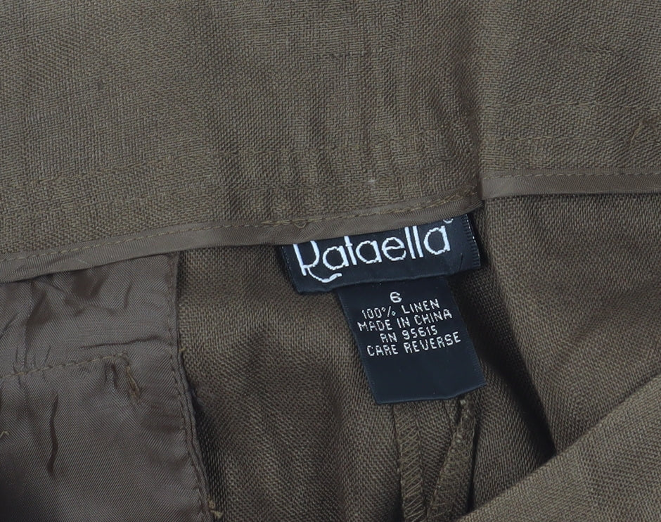 Rafaella Women's Brown Linen Bermuda Shorts Size 10