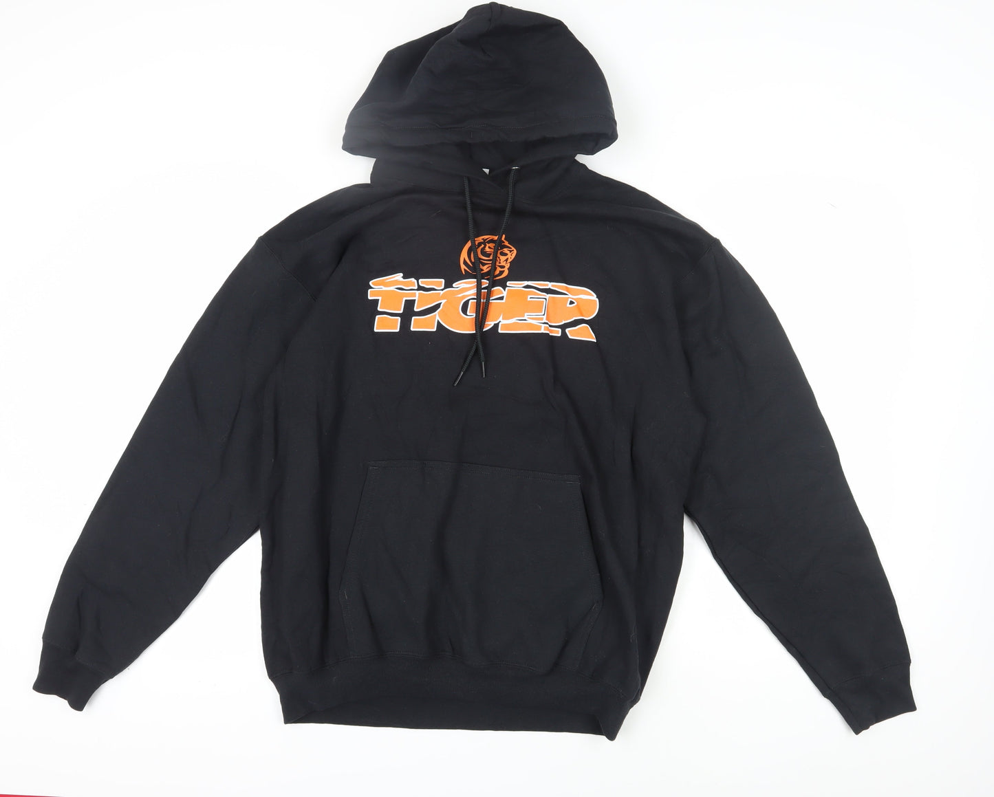 Port & Company Men's Black L Hoodie Pullover, Sporty Theme