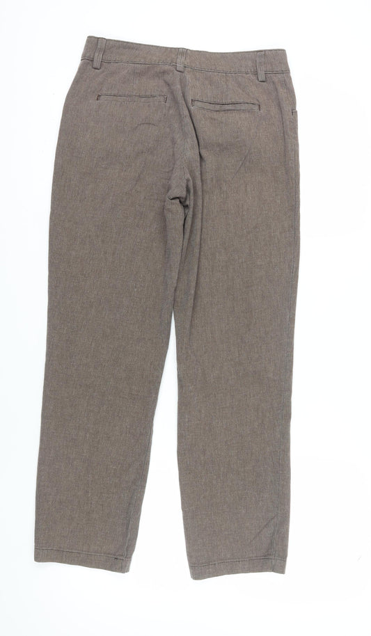 Lee Women's Brown Relaxed Fit Straight Trousers