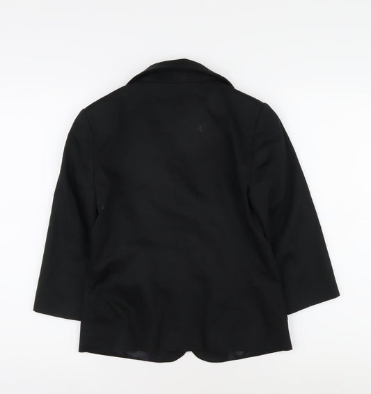 Laura Ashley Women's Black Blazer UK 8 Notch Lapel Lined