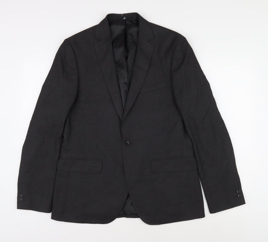 Moss London Black Blazer, Men's, 40R, Slim Fit