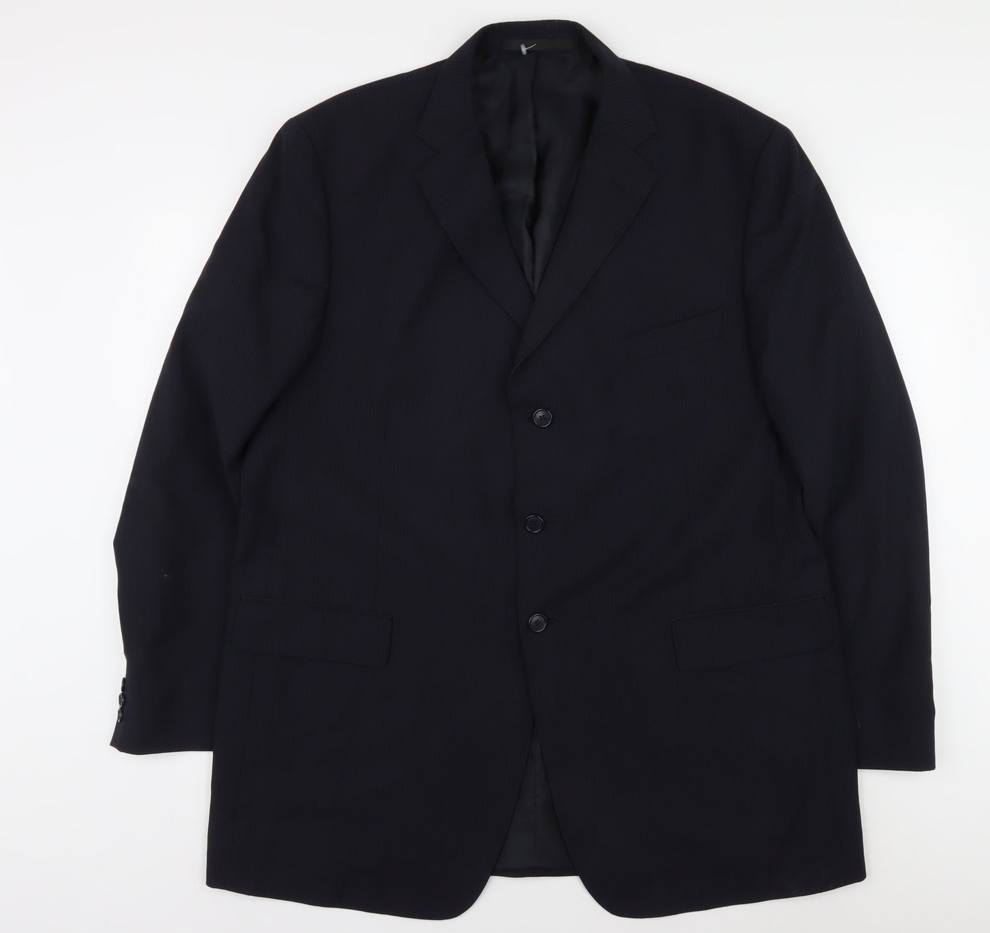 Marks and Spencer Men's Blue Striped Blazer 46L