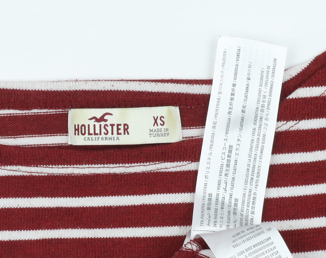 Hollister Women's XS Red Striped Tunic Jumper