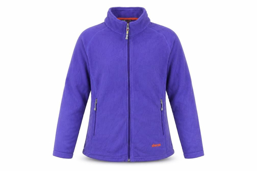 Front view of Sherpa Women's Purple Fleece Jacket L