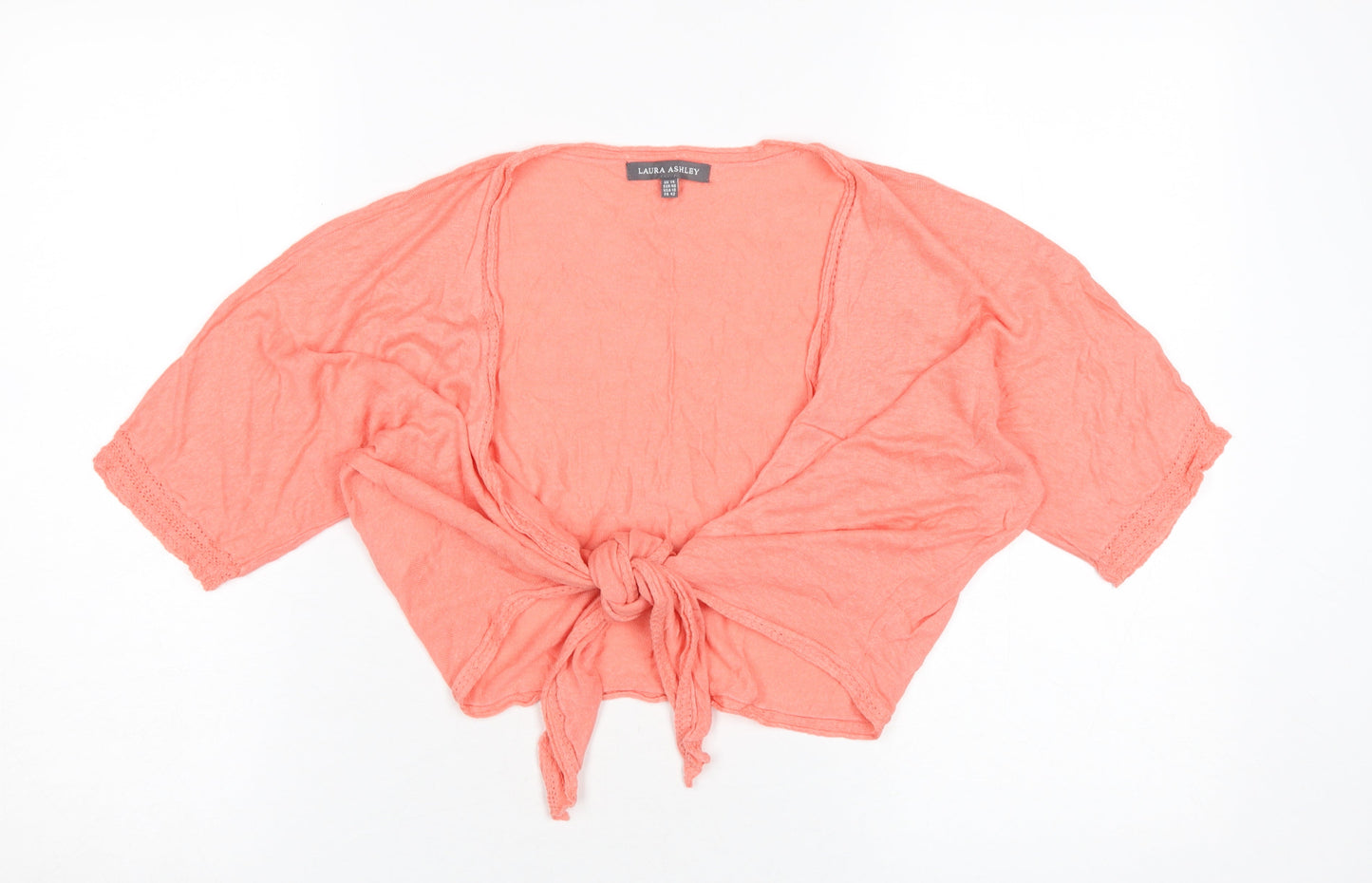 Laura Ashley Women's Pink Shrug, Size 14, Linen Blend