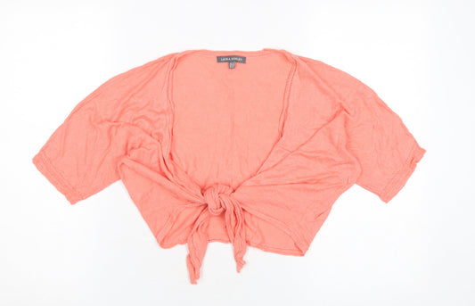 Laura Ashley Women's Pink Shrug, Size 14, Linen Blend