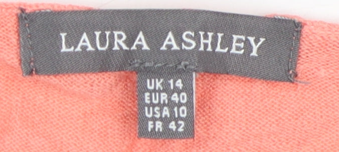 Laura Ashley Women's Pink Shrug, Size 14, Linen Blend