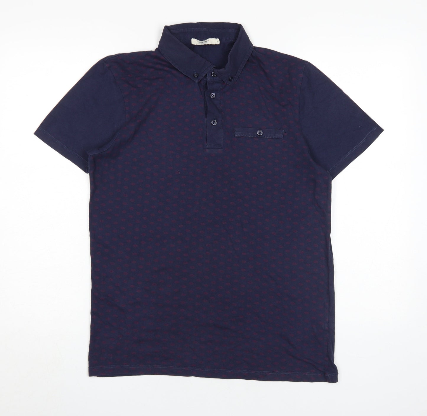 Jack & Jones Men's Blue M Graphic Polo Shirt