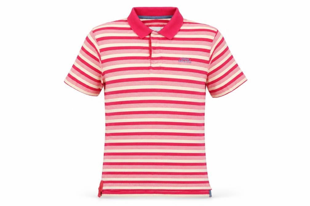 Weird Fish Men's Red Striped Polo Shirt Size L