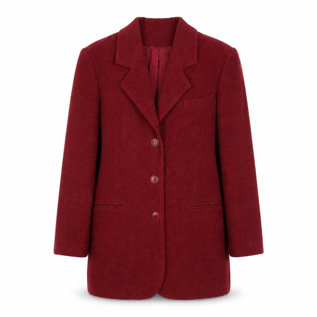 Promiss Women's Red Wool Coat Size 12 - Classic Style