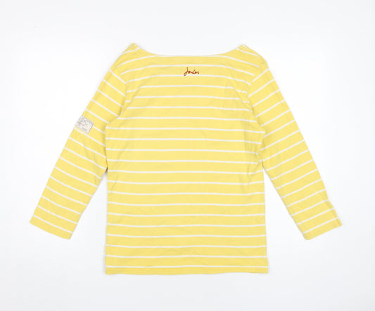Joules Women's Yellow Striped T-Shirt XS