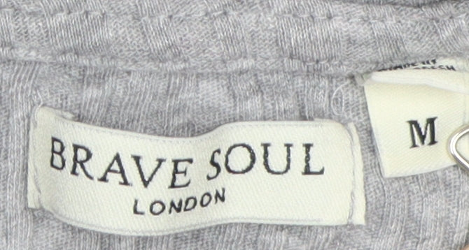 Brave Soul Women's Grey Ribbed Knit Tunic, M