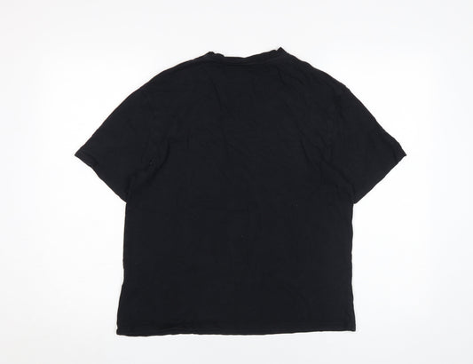 Pull & Bear Unisex Black Rolling Stones T-Shirt M