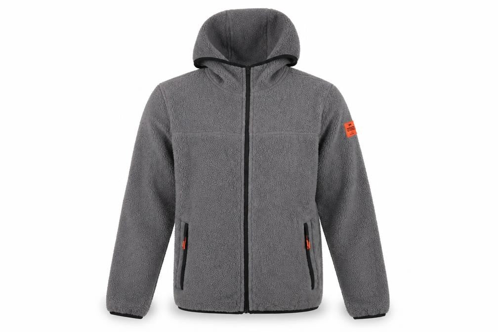 Crosshatch Men's Grey Hooded Fleece Jacket Small