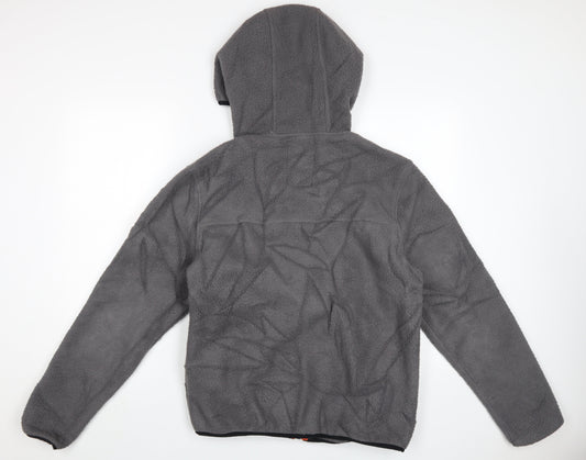 Crosshatch Men's Grey Hooded Fleece Jacket Small