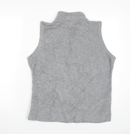 ISLE ESSENTIALS Grey Waistcoat, Women's M, Full Zip
