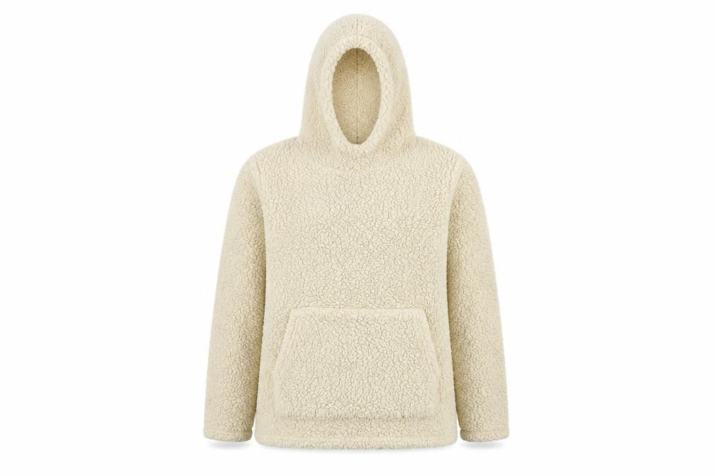 Front view of Mountain Warehouse girls’ beige fleece hoodie prs