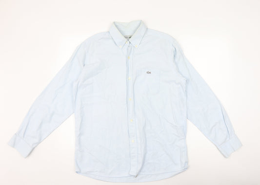 Lacoste Men's Blue Long Sleeve Button-Up Shirt