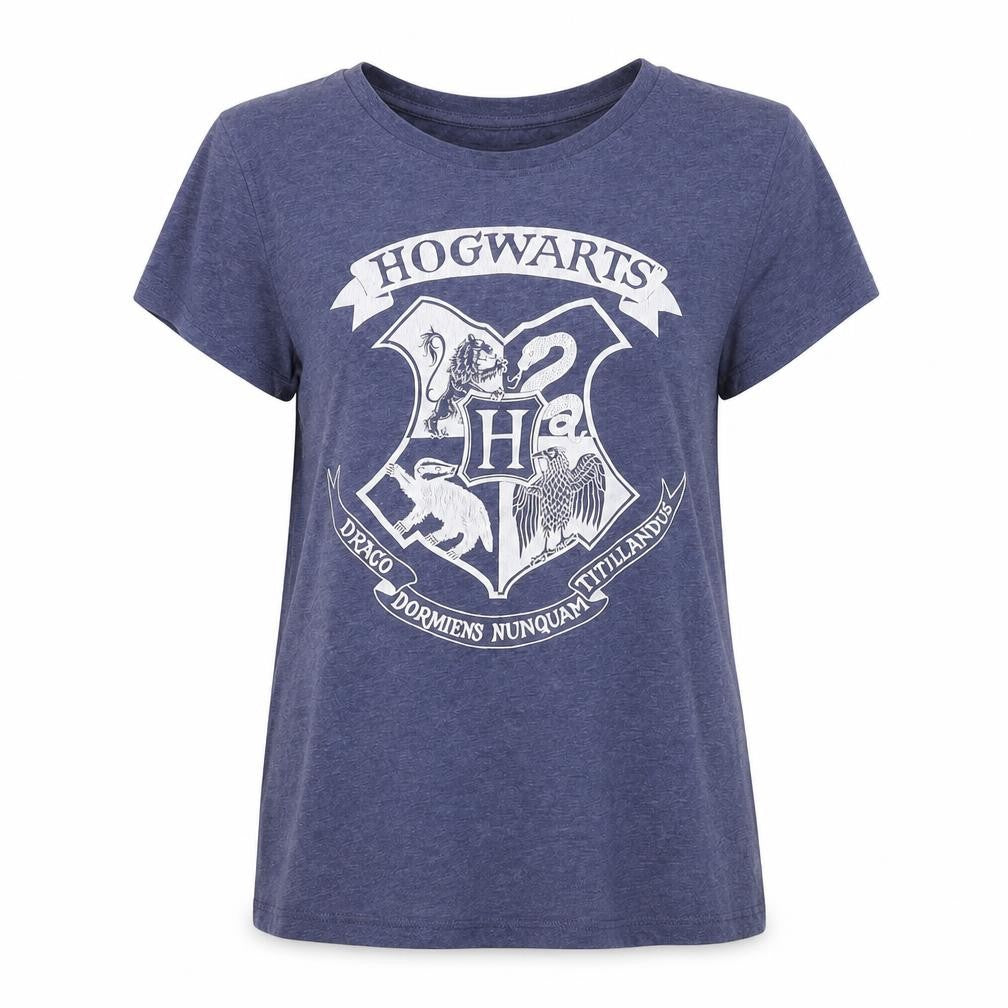 Womens UK Size 12 Harry Potter Blue Cotton Blend T-Shirt