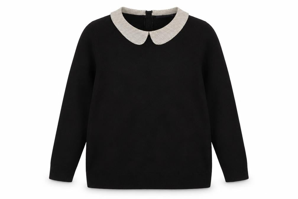 Marks and Spencer Women's Black Collared Pullover, Size 12