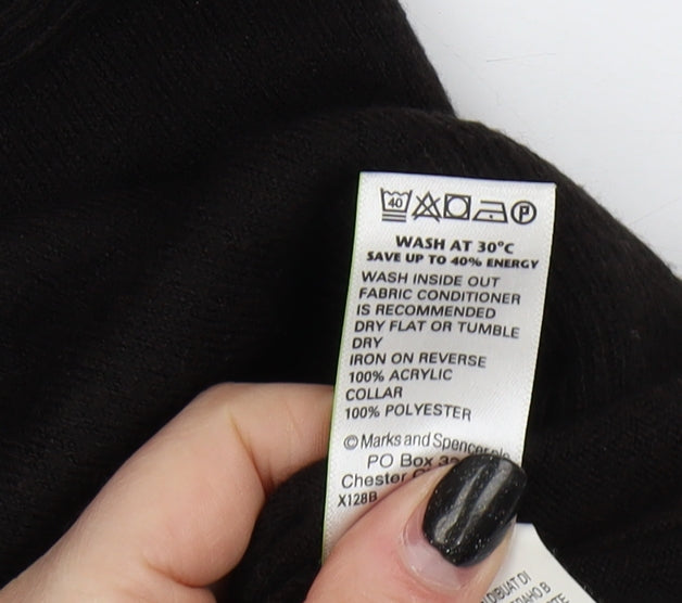 Marks and Spencer Women's Black Collared Pullover, Size 12
