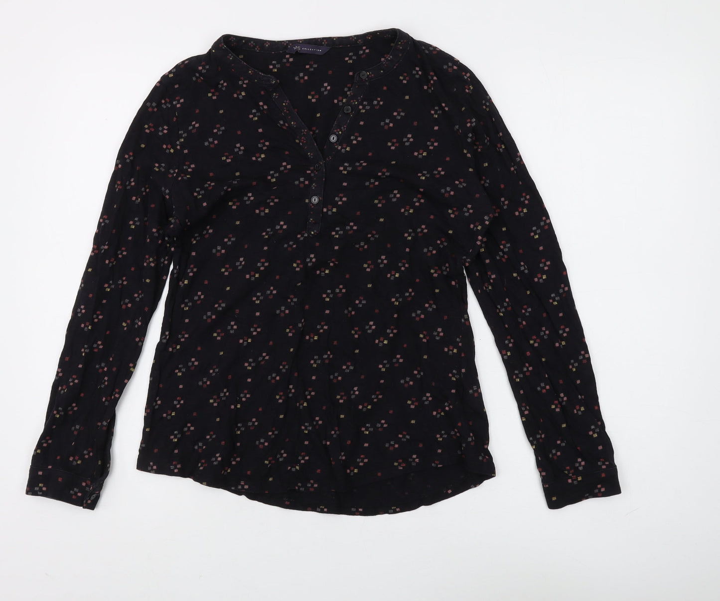 Marks and Spencer Women's Black Floral Blouse 10