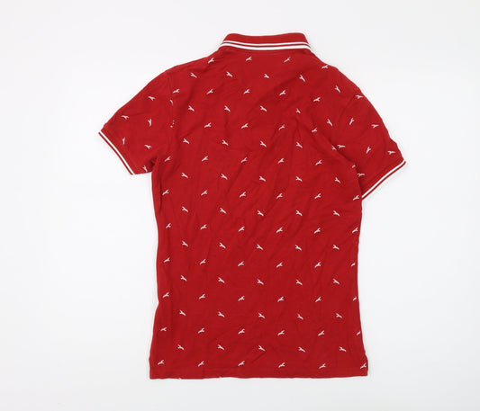 Zara Man Red Polo for Men, Size S, Short Sleeve, Cotton