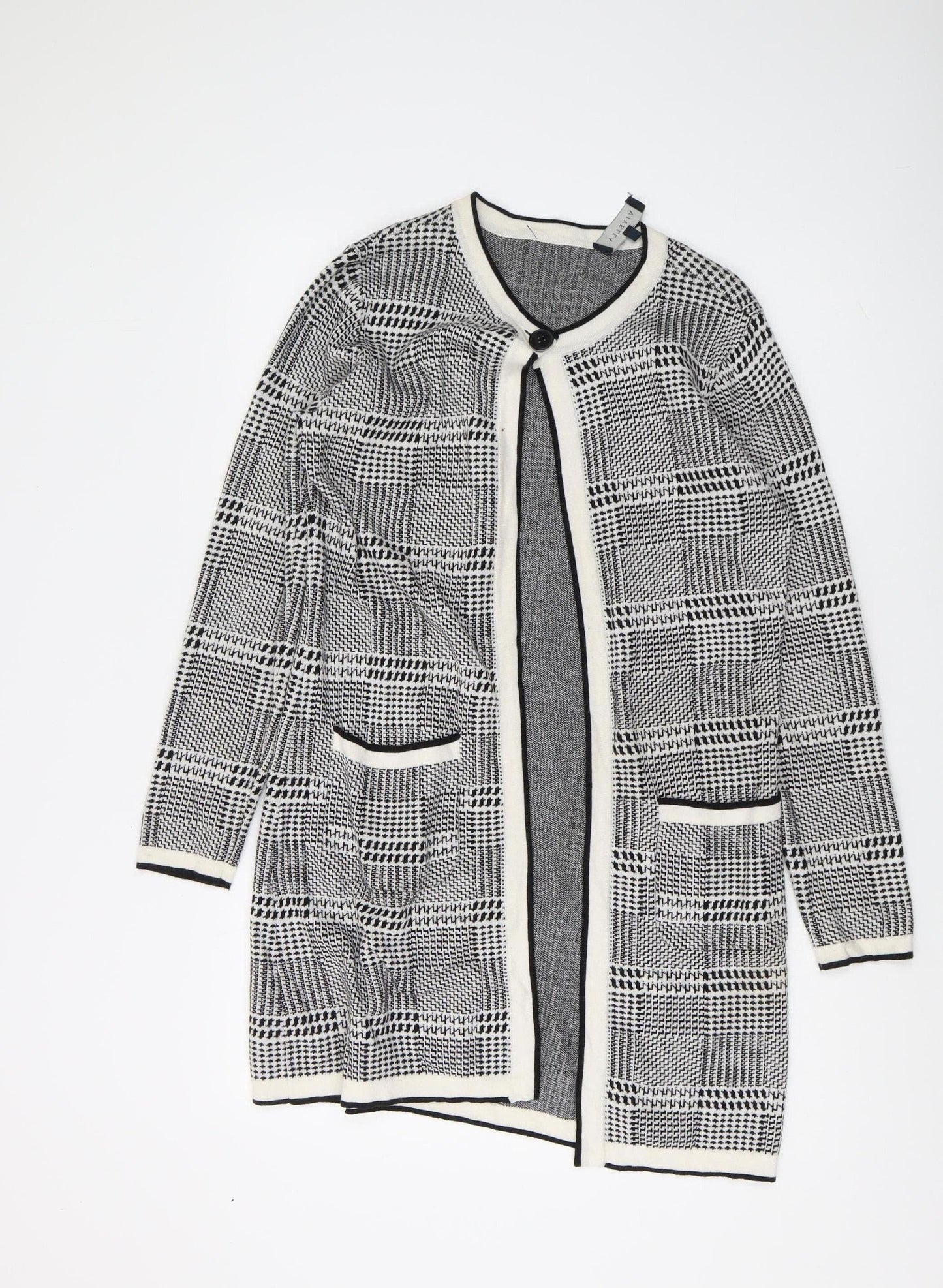 Viyella Women's Grey Check Cardigan - Size M