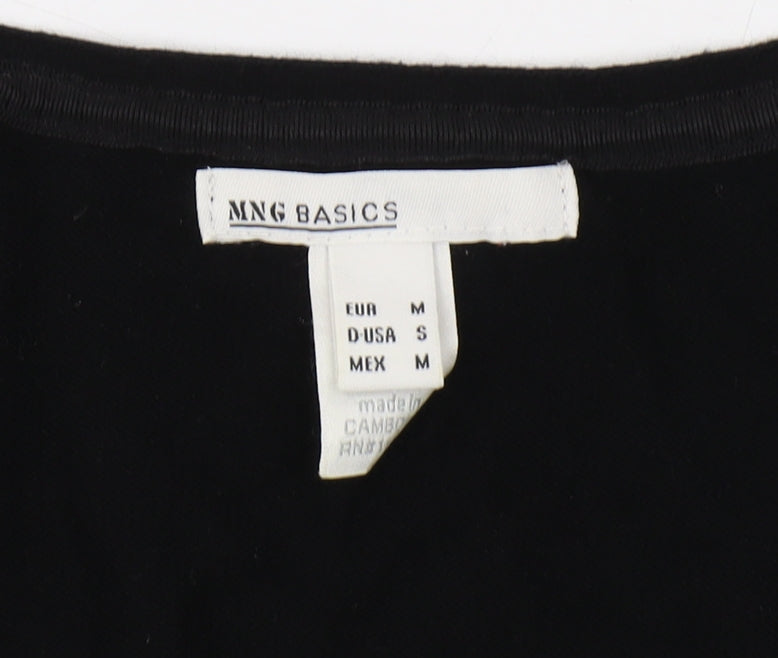 MNG Basics Women's Black Cardigan, Size 12, Button Accent