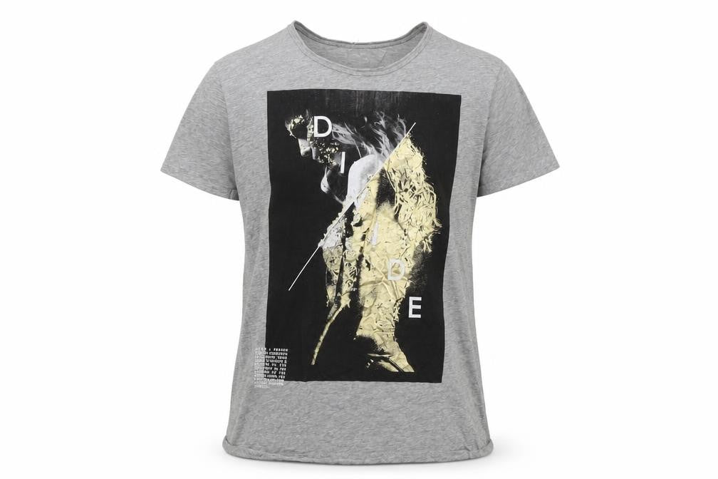 Zara Man Grey Graphic Print M T-Shirt - Men's Fashion