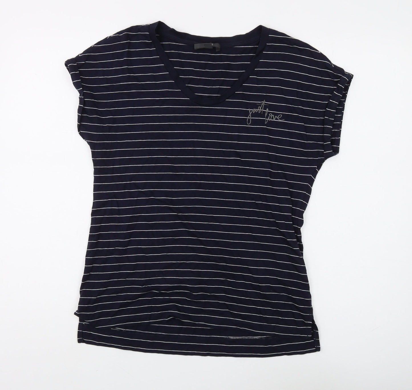 Esprit Women's Blue Striped T-Shirt Size S