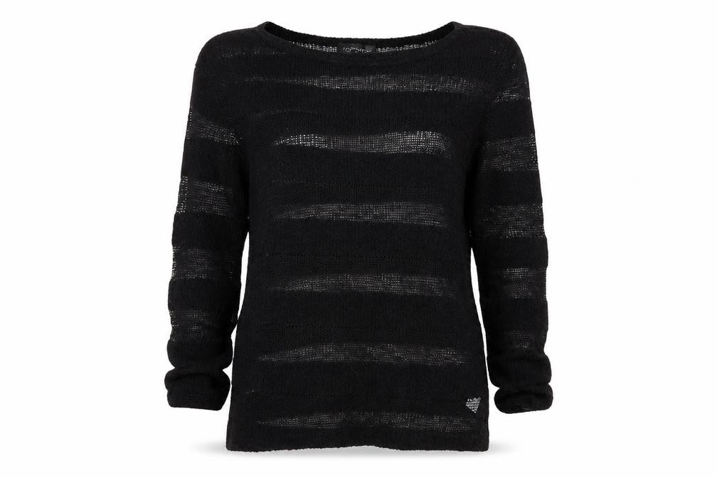 Topshop Women's Black Pullover Jumper UK 8 Striped