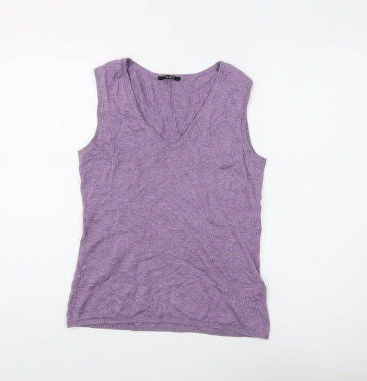 T.M. Lewin Women's Purple V-Neck Sleeveless Top - Size S