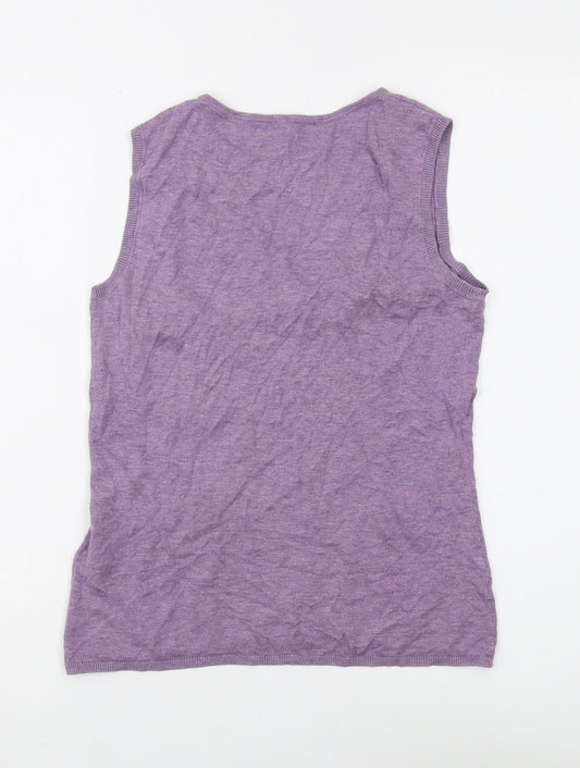 T.M. Lewin Women's Purple V-Neck Sleeveless Top - Size S