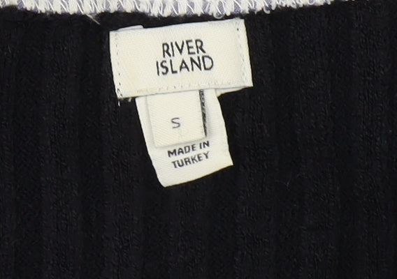 River Island Women's Black V-Neck Vest Jumper S
