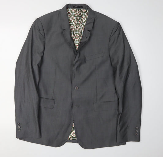 Ted Baker Men's Grey Blazer, Size 40R, Regular Fit Formal