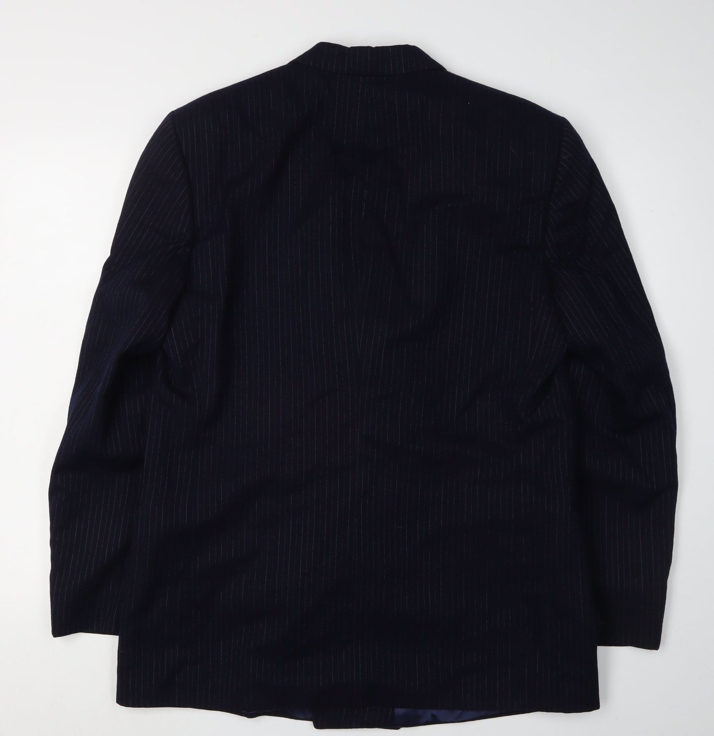 Sumrie Men's Black Striped Blazer, Size 42R, Wool-Blend