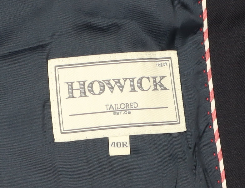 Howick Men's Black Blazer 40R Single Breasted