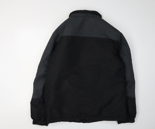 Outdoor Men's Black Windbreaker Jacket - Medium