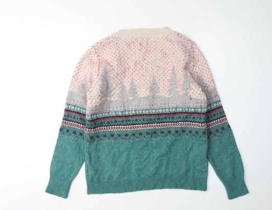 Fat Face Women's Multicoloured Winter Jumper Size 12