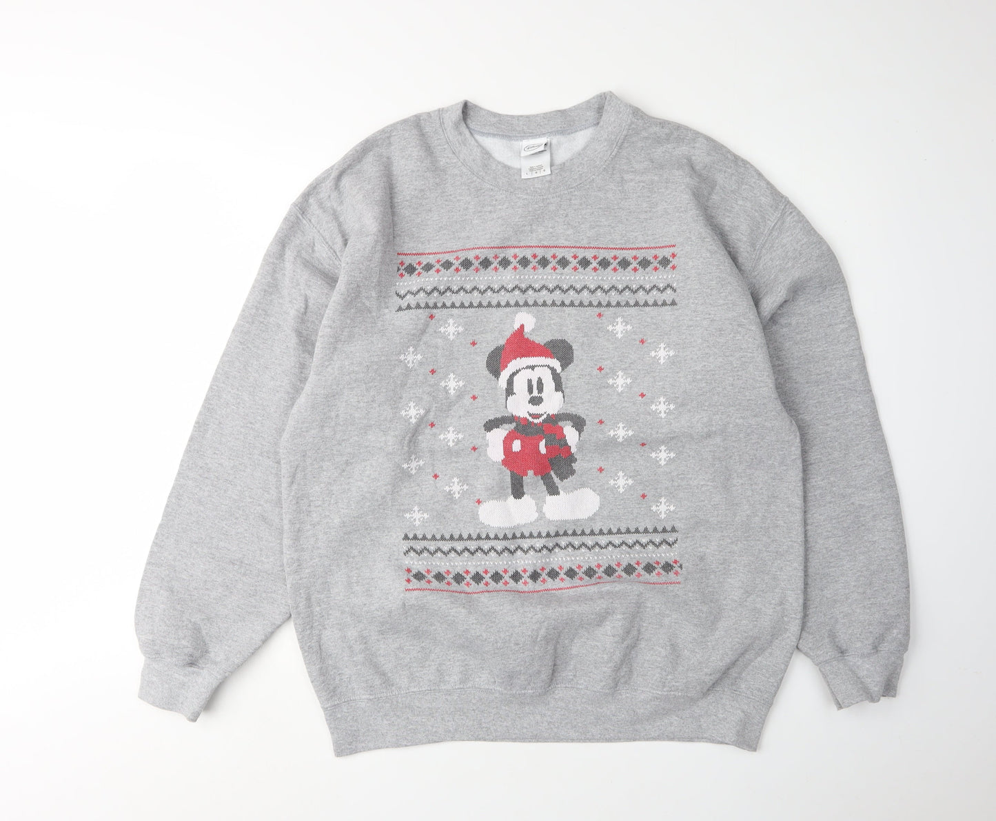 Disney Unisex Grey Mickey Mouse Christmas Sweatshirt L