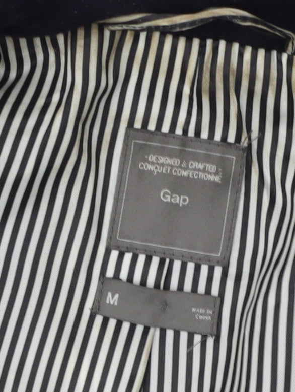 Gap Women Black Pea Coat Medium Wool Blend Classic