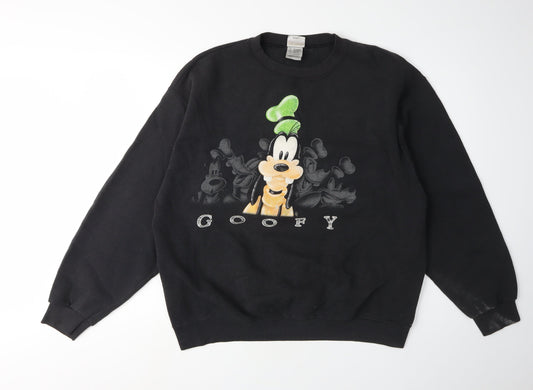 Disney Store Unisex Black Goofy Pullover Sweatshirt L