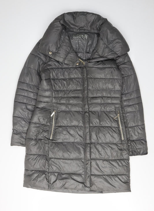 Michael Kors Women's Grey Puffer Coat M